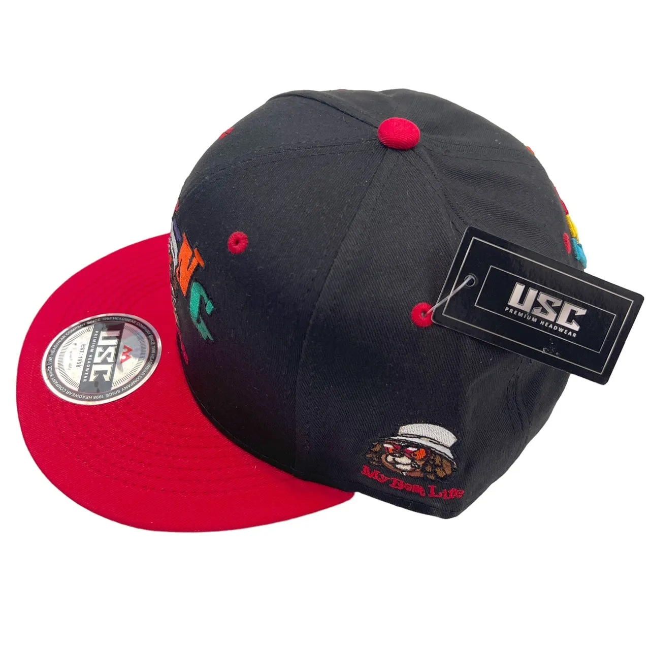 US Cotton Living My Best Life Snapback Hat (Black/Red) / 2 for $15