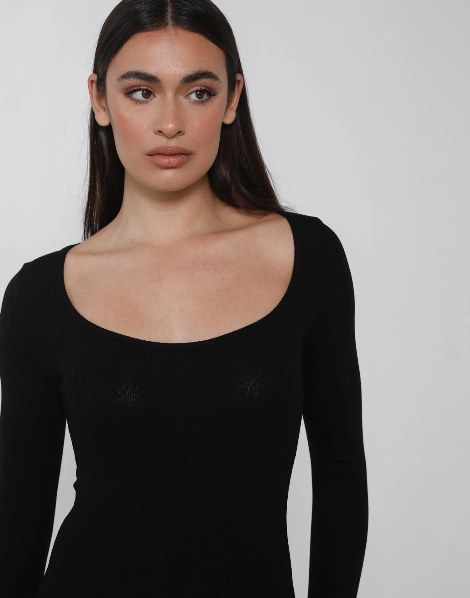 Zamira Long Sleeve Maxi Dress (Black)